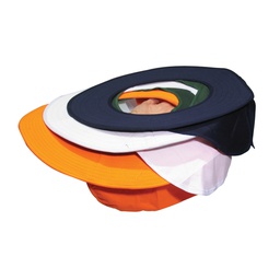 [COTTONBRIM-W] Hard Hat Cotton Brim w/- neck flap - WHITE