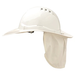 [PLASTICBRIM-W] Hard Hat Plastic Snap Brim w/- neck flap WHITE