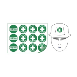 [STICK500] Hard Hat Stickers - (12 on sheet) - First Aid