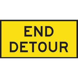 [SIGNT2-23A] Boxed Edge Sign Metal Class 1W Reflective 1200 x 600mm - End Detour
