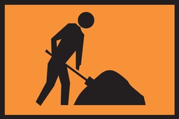[SIGNT1-5B] Metal Sign Boxed Edge 1200 x 900mm - Orange workmen