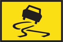 [SIGNT3-3A] Metal Sign Boxed Edge 900 x 600mm - Slippery Surface Symbol