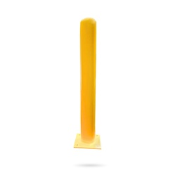 [BOLLARD] Yellow Safety Steel Bollard - 915mm(H) x 110mm dia - 10.5kg - Surface Mount (Square Base)