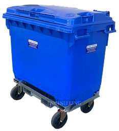 [660BROTASS] 660L Blue Wheelie Bin with Rotator Base - Assembled