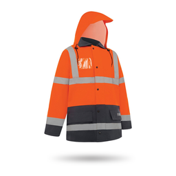 [RAIN2TJ-L] Hi-Vis Orange 2 Tone 3/4 Length Wet Weather Taped Jacket