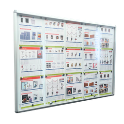 [WNOTICEBOARD15A4] Lockable Indoor Whiteboard Notice Board 890H x 1200W x 35D mm (15xA4)
