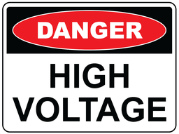 [SIGN215C] Safety Sign 600 x 450mm Coreflute - DANGER High Voltage
