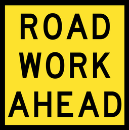 [TC1169C] Multi Message Sign 600 x 600mm Class 1 Coreflute - Road Work Ahead