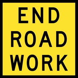 [TC1170C] Multi Message Sign 600 x 600mm Class 1 Coreflute - End Road Work