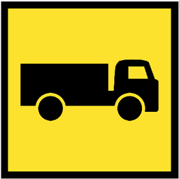 [TC1828LC] Multi Message Sign 600 x 600mm Class 1 Coreflute - Truck Entering Left Symbol