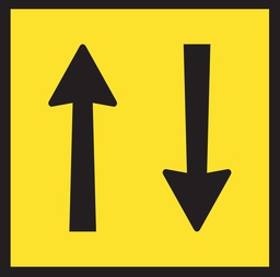 [TC1359_3C] Multi Message Sign 600 x 600mm Class 1 Coreflute - Lane Status, Two Lane Symbol