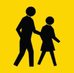 [TM8-V101C] Victoria Multi Message Sign 600 x 600mm Class 1 Coreflute - Pedestrians